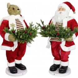 Automate Père Noël / Ours géant chantant et dansant 90 cm
