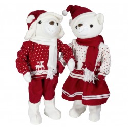 Couple d'ours de Noël géant 60 cm