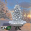 Sapin de Noël avec neige tombante en chute 75cm argent