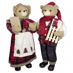 Couple d'ours de Noël géant 60 cm